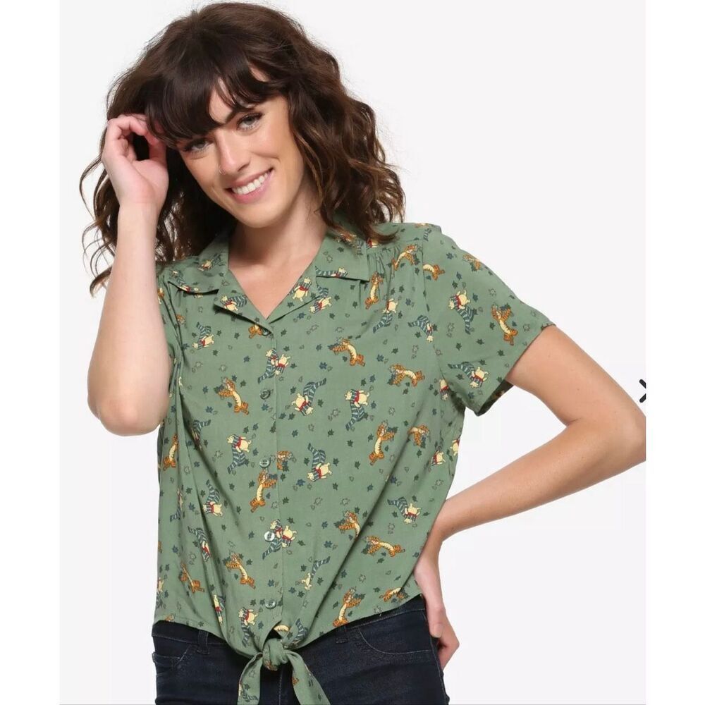BoxLunch Disney Winnie The Pooh And Tigger Crop Top   Size XS